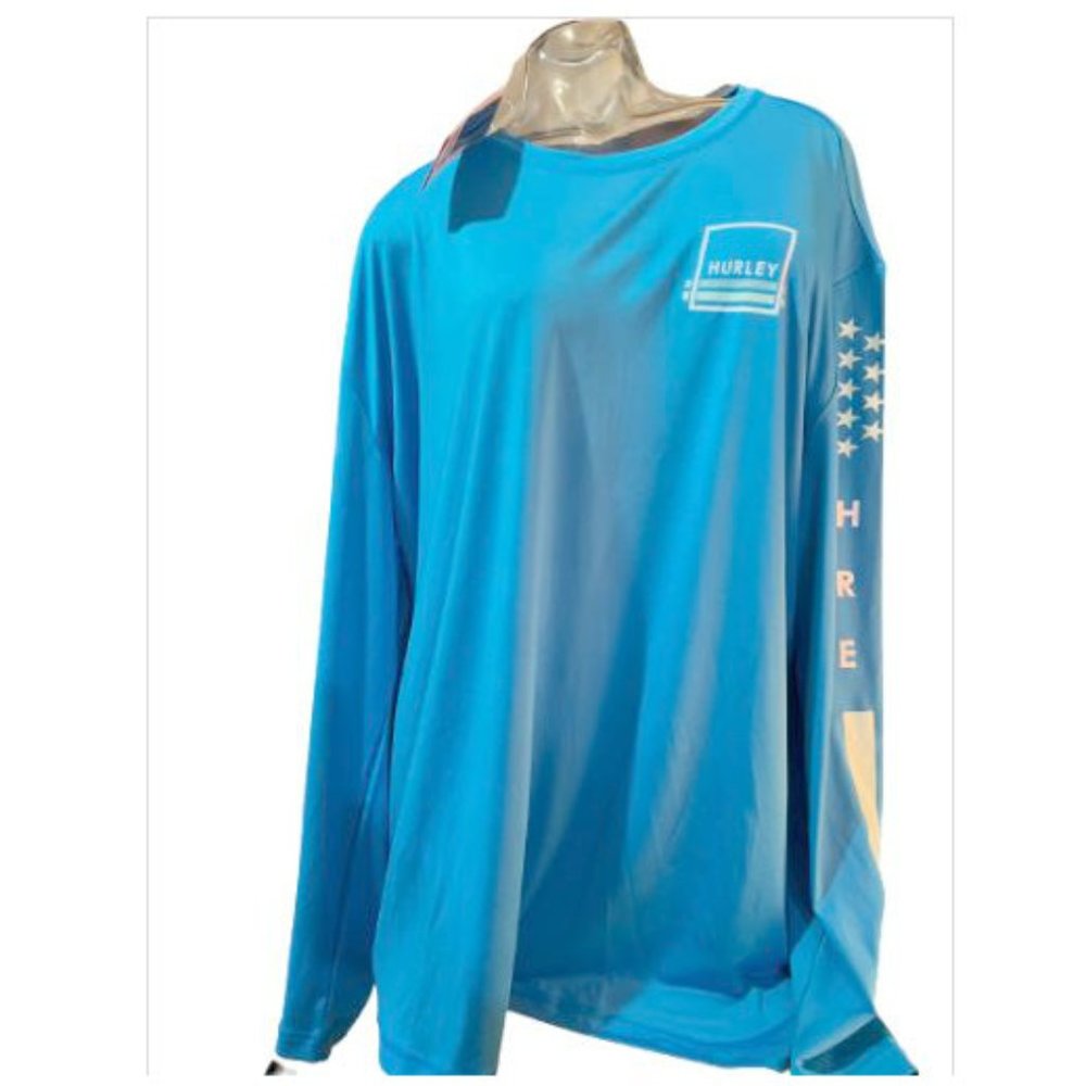 New Hurley Men's Long Sleeved Blue Xlarge Shirt
